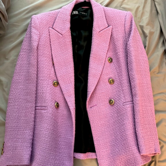 zara purple blazer